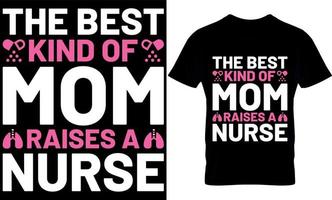 nurse Typography T shirt Design with editable vector graphic. the best kind of mom raises a nurse