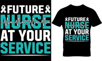 nurse Typography T shirt Design with editable vector graphic. Future Nurse At your Service