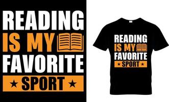 Reading is my favorite sport. book t shirt design.book design. read design. reading t shirt design. cat design. dog design. coffee design. vector