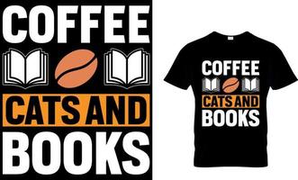 café gatos y libros. libro camiseta diseño. libro t camisa diseño.libro diseño. leer diseño. leyendo t camisa diseño. gato diseño. perro diseño. café diseño. vector
