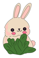 Easter kawaii bunny sticker, Happy easter sticker rabbit png