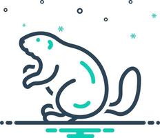 mix icon for beaver vector
