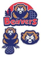 Beaver mascot set sport logo style vector