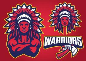 American Native Warrior vector