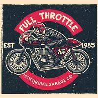 cafe racer motorcycle in hand drawing style vector