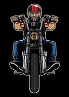 Man riding motorcycle vector