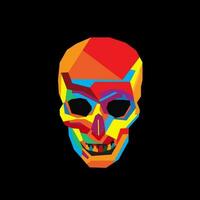 vector illustration of pop art skull image