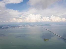 Aerial view Penang Bridge photo