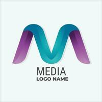 M initial modern logo design vector