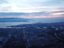 Aerial view Sungai Perai over town photo