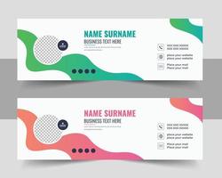 Email Signature or company footer design. Email signature template design vector