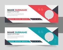 Corporate Modern Email Signature Design template. Email signature template design vector