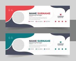 Corporate Modern Email Signature Design template. Email signature template design with green color. business e signature vector