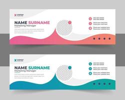 Corporate Modern Email Signature Design template. Email signature template design. business e signature vector design