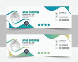 Email Signature or company footer design. Email signature template design vector