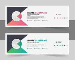 Corporate Modern Email Signature Design template. Email signature template design with green color. business e signature vector