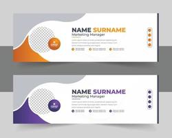 Corporate Modern Email Signature Design template. Email signature template design with green color. business e signature vector