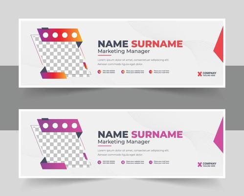 Corporate and clean email signature template for personal information