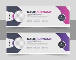 Corporate Modern Email Signature Design template. Email signature template design vector