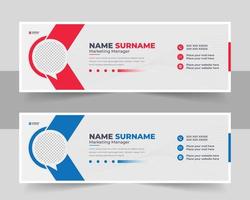 Corporate and clean email signature template for personal information vector