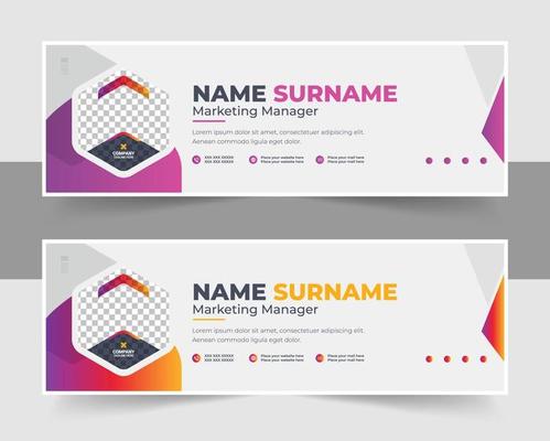 Corporate and clean email signature design template for personal information