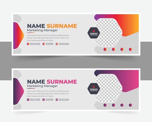 Corporate and clean email signature design template for personal information