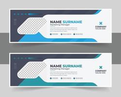 Corporate Modern Email Signature Design template. Email signature template design with green color. business e signature vector design