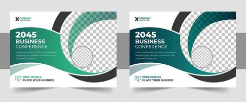 Corporate horizontal business conference flyer template design vector