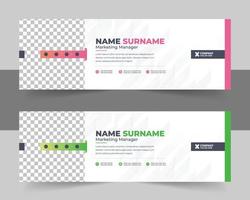 Corporate Modern Email Signature Design . Email signature template design with green color. business e signature vector