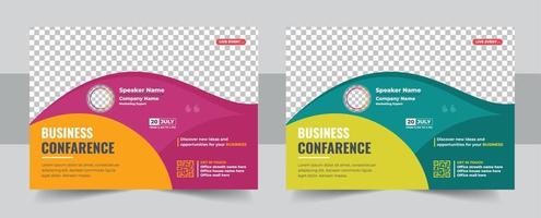 Professional modern banner vector, business company horizontal background template with layout vector