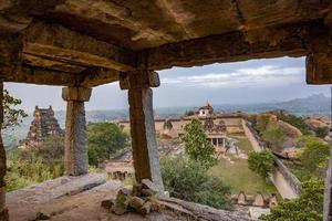 Shiva temple and Raghunatha Temple on Malyavanta hill in Hampi photo