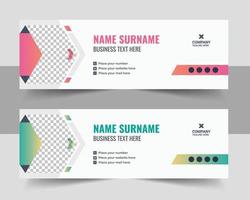 Corporate Modern Email Signature Design template. Email signature template design with green color. business e signature vector