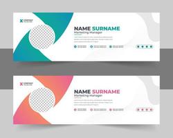 Corporate Modern Email Signature Design template. Email signature template design vector