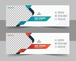 Corporate Modern Email Signature Design template. Email signature template design vector