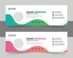 Corporate Modern Email Signature Design template. Email signature template design with green color. business e signature vector design