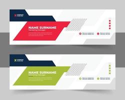 Corporate Modern Email Signature Design template. Email signature template design with green color. business e signature vector