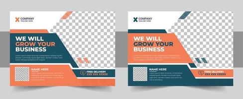 Corporate horizontal business conference flyer design vector