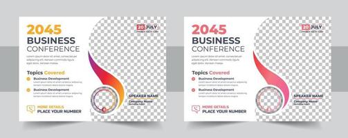 Professional modern banner vector, business company horizontal background template with layout vector