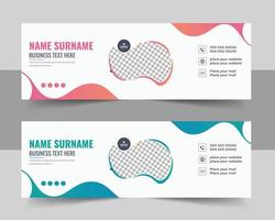 Email Signature or company footer design. Email signature template design vector