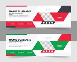 Corporate Modern Email Signature Design template. Email signature template design with green color. business e signature vector