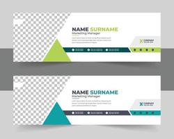 Corporate Modern Email Signature Design template. Email signature template design with green color. business e signature vector design