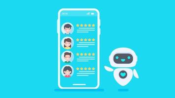 Auto reply system with intelligent robots provide information and help customers with problems vector