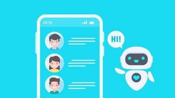 Auto reply system with intelligent robots provide information and help customers with problems vector