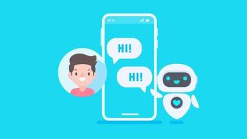 Auto reply system with intelligent robots provide information and help customers with problems vector