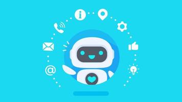 Auto reply system with intelligent robots provide information and help customers with problems vector