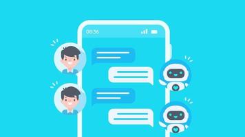 Auto reply system with intelligent robots provide information and help customers with problems vector