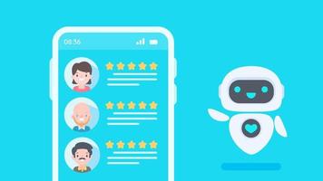 Auto reply system with intelligent robots provide information and help customers with problems vector