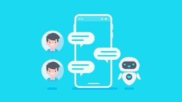 Auto reply system with intelligent robots provide information and help customers with problems vector