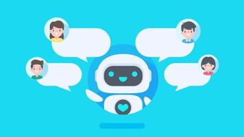 Auto reply system with intelligent robots provide information and help customers with problems vector