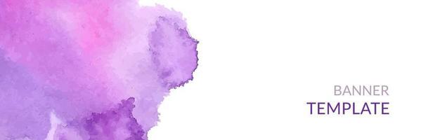 Watercolor horizontal banner. Abstract headers with purple blots. vector